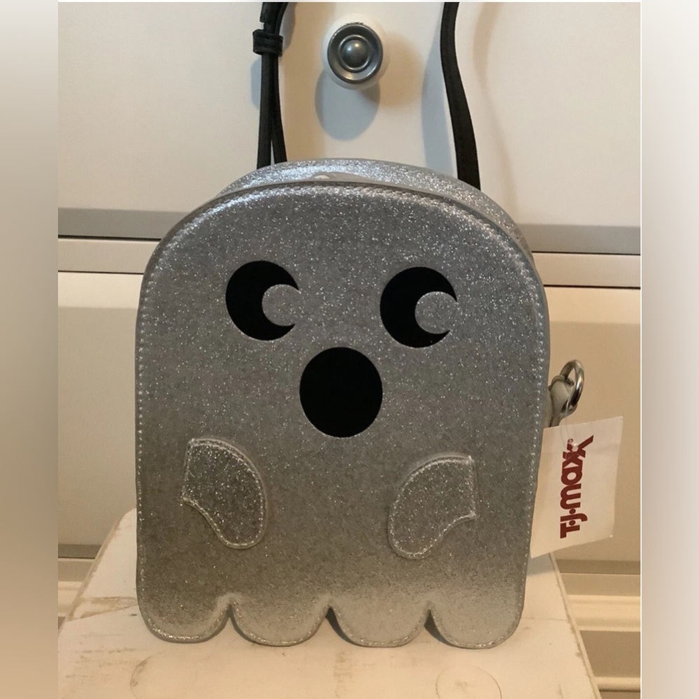 Mad Engine Silver Ghost Purse Crossbody Handbag Halloween Spooky Boo NWT 2023